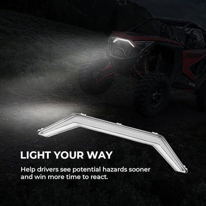 KEMIMOTO PRO XP Light Compatible with Polaris RZR PRO XP/R/Turbo R 2020-2024, LED Fang Front Accent Light ABS Easy Installation IP67 Waterproof #2884346