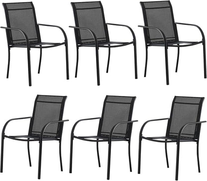 Outdoor Dining Chairs Set of 6, Stackable Patio Chair by Seekverse