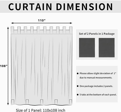 Easy-Going Outdoor Patio Curtains 2 Panels, 110x108 inch, Porch and Pergola - Image 6