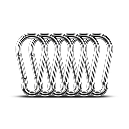 Large Carabiner Clip Hooks, 6pcs 4 inch Carabiners Heavy Duty, 304 Stainless Steel Spring Snap Hook Fits Camping Hanging Hiking Weight Lifting, Metal Clips for Rope or Chain