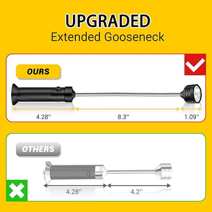 BBQ Grill Light, Barbecue Grilling Accessories for Outdoor Grill with Flexible Neck, Magnetic Base, Christmas Stocking Stuffers Birthday Grilling Gifts for Men Dad, 2 Pack-Batteries Included