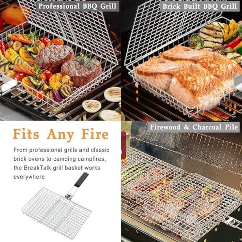 Deep BBQ Grill Basket, Lockable Grilling Basket - Image 6