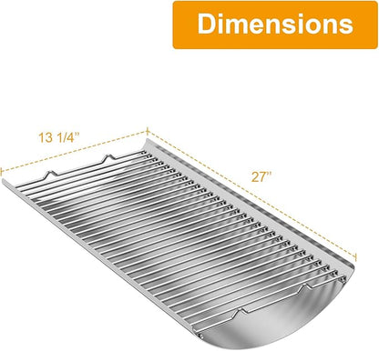 LS'BABQ Stainless Steel 27 Inch Charcoal Ash Pan Replacement for Chargriller Charcoal 1224, 1324, 2121, 2222, 2727, 2828, 2929, Charbroil 17302056 Grill