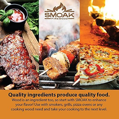 Smoak Firewood’s Cooking Wood Mini Splits - USDA Certified Kiln Dried Pizza Oven Wood, Grilling Wood, Smoking Wood, BBQing Wood (8inch Pieces, 8-10lbs 729 Cubic in – RED Oak)