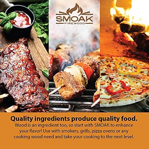 Smoak Firewood 12inch Length Premium Cooking Wood & Firewood Logs - Used for Grills, Smokers, Pizza ovens, stoves, firepits or fireplaces - USDA Certified Kiln Dried Cherry - 12inch Pieces (36-41lbs)