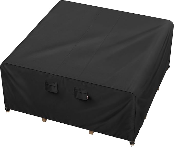iBirdie Outdoor Patio Furniture Set Covers 100 x 100 inch Waterproof Weatherproof Square Cover, Heavy Duty 600D for Outside Dining Table and Chairs fit 8 x 8 ft, 99 x 98, 97 x 96 inch