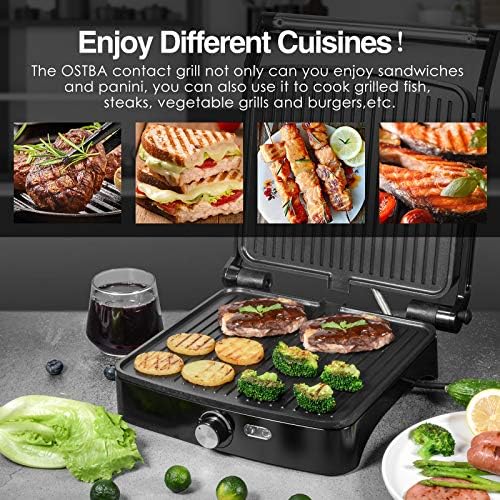 OSTBA Panini Press Grill, 4-Slice Sandwich Maker - Image 3