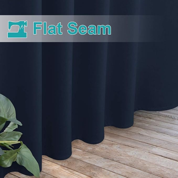 NICETOWN 2 Panels Navy Blue Outdoor Curtainss - Image 7