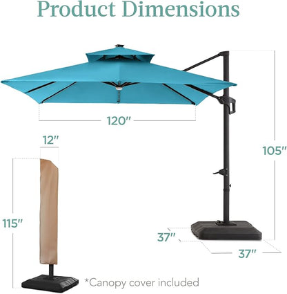 Best Choice Products 10x10ft Cantilever Patio Umbrella w/Base Included - Image 7