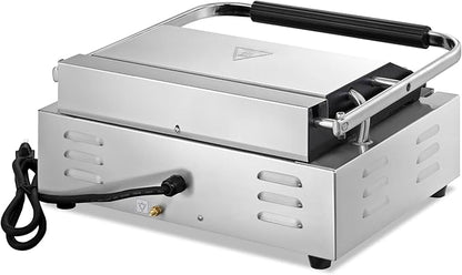 KWS FM-17 1700W Electric Panini Press Maker with Smooth Top & Bottom Plates Sandwich Toasting Grill – 13.5″ X 9.25″ Cooking Surface