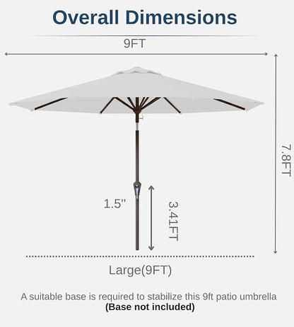 9FT Auto-Tilt Patio Umbrella|Outdoor Market Table Umbrella - Image 7
