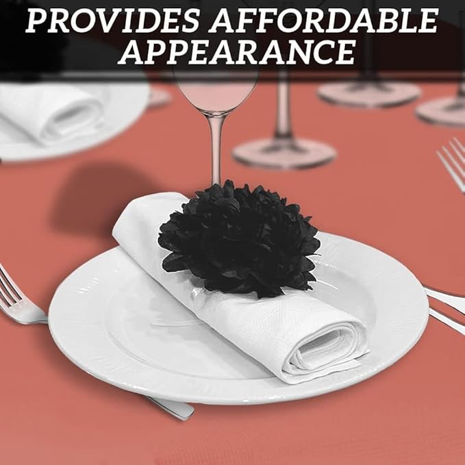PARTY BARGAINS Disposable Table Covers - 54" X 108" [1 Count] Red Table Cover, 3 Ply Paper & Plastic Tablecloth
