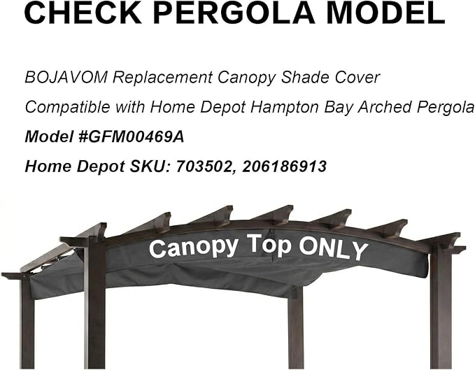 Pergola Shade Cover Replacement Canopy Top Compatible - Image 3