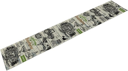 Farmhouse Cow Table Runner, Retro Rustic Country Barn Cottage Rooster Cow Animal Plank Coffee Table Center Decor for Home Kitchen Dining Patio Holiday Party Indoor Outdoor Table Decorations 13"x90"