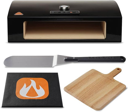 BakerStone Outdoor Pizza Oven, Propane Gas Pizza Oven for Grill 5-Sided Stone Baking Chamber, Portable Pizza Oven Box Kit with Wood Pizza Peel, Turning Peel, Dust Cover, Original Series