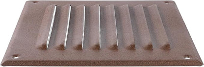 Square Ventilation Grille / 5" x 5" Inch Inside Measurement/Brown Metal Air Vent Louver - Inside/Outside use / 6.5" x 6.5" Inch Outer Measurement