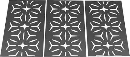 75" H×35" W Decorative Outdoor Privacy Screen with Stand, Outdoor Decor Privacy Fence Screen Metal Fence Panels, Free Standing Metal Divider for Patio Lawn Deck (Black-Small Rhombus)