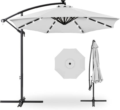 Best Choice Products 10ft Solar LED Offset Cantilever Hanging Market Patio by Unknown