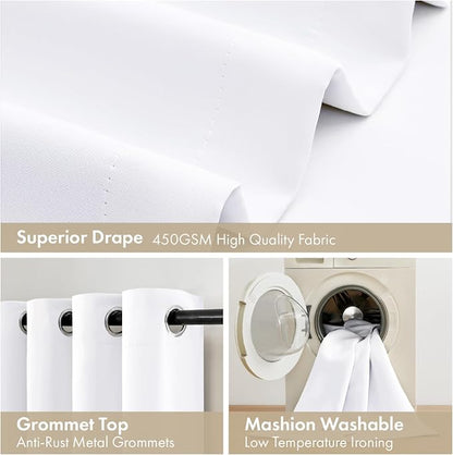 MIULEE White 100% Blackout Curtains - Image 7