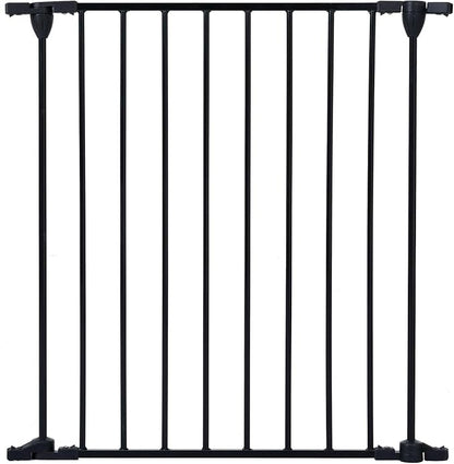 8-Panel Configurable Metal Safety Gate Play Yard - 200" Adjustable Pet Fence with Walk-Through Door for Stairs, Fireplace, Christmas Tree - Indoor Foldable Child Barrier, Black