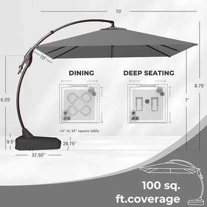 Grand patio 10x10 FT Large Cantilever Square Umbrella - Image 2