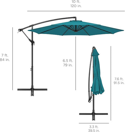 Best Choice Products 10ft Offset Cantilever Hanging Market Patio Umbrella - Image 7