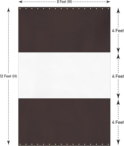 Covers & all Outdoor Clear Panel Curtain, 12 oz Vinyl Outdor Curtains for Patio, Waterproof & Weather Resistant Tarp with Brass Grommets for Pergola, Porch, Gazebos, Balcony (12'H x 8'W feet, Coffee)