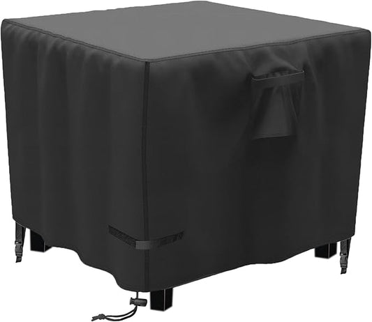 Propane Fire Pit Cover Square 30 Inch, Waterproof Heavy Duty 600D Gas Fire Pit Table Cover 30 x 30 x 25 Inch, Fit 28-30 Inch Firepit Table, All-weather Protection For Patio Fire Table