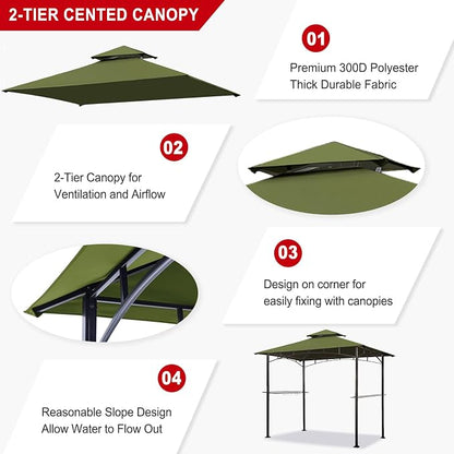 Eurmax USA High Performance Grill Gazebo Canopy Replacement Cover 5x8 BBQ - Image 4