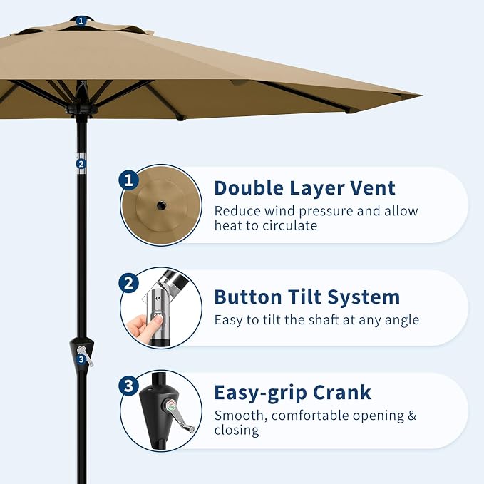 9FT Umbrella Outdoor Patio - Image 3