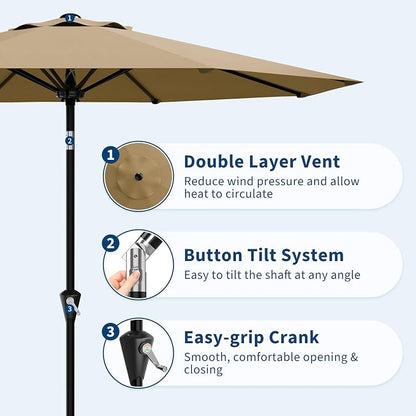 9FT Umbrella Outdoor Patio - Image 3