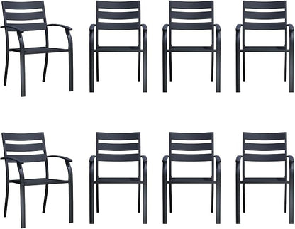 Patio Dining Chairs Set of 8, Metal Patio Furniture Set - Image 9