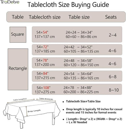 TruDelve Heavy Duty Vinyl Table Cloth for Kitchen Dining Tables Wipeable PVC Tablecloth for Rectangle Table (54'' x 78'', Lattice-3)