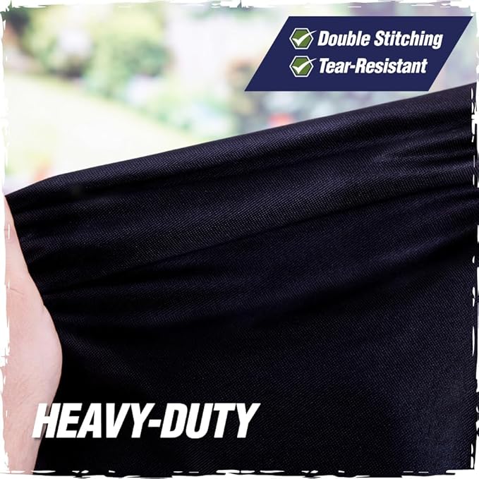 RUGGED RHINO 60 Inch Heavy Duty Grill Cover for Outdoor Grills, All Season Three Layer Waterproof UV Resistant Windproof Gas BBQ Covers, Compatible for Weber Char-Broil Pit Boss Traeger and More Black