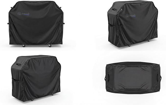 Grill Cover, Heavy Duty BBQ Grill Cover for Outdoor Grill, Waterproof, Anti-UV, Rip-Proof, Barbecue Cover with Adjustable Straps, Compatible for Weber, Charbroil, etc. Black (60'' x 28'' x 44'')