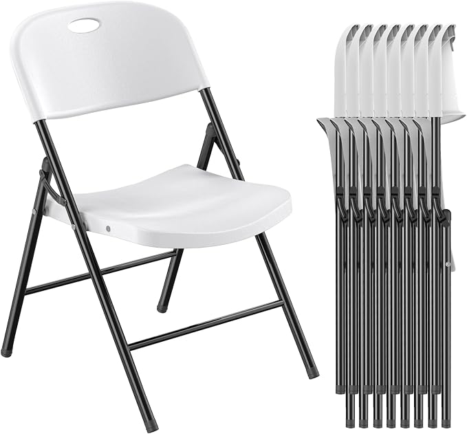 Nazhura 350 Weight Limit Heavy Duty Plastic Folding Chair by NazhuraGoodCompanionAtHome