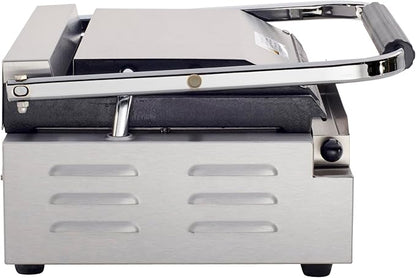 Kratos Commercial Electric Panini Sandwich Grill with Smooth Plates, 14" x 9" Cooking Surface, Commercial Countertop Panini Press, 120V, 1750W (29Y-021)