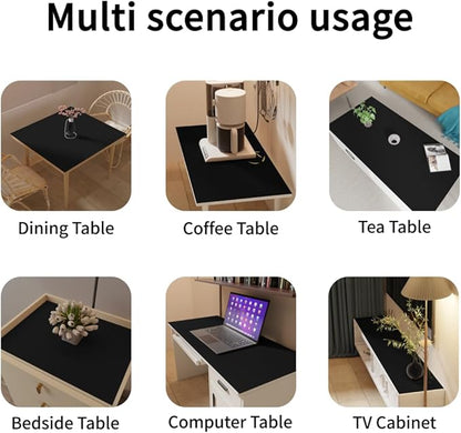 Leather Dresser Cover,1.8mm Thick,14x72 Inch,Dresser Protector Top,Dresser Top Protector,Dresser Cover Top,Dresser Top Cover,Dresser Cover Top for Bedroom.(Black+Black,14x72)