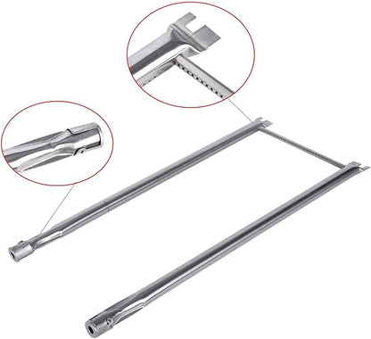 GasSaf 21.5 inch Flavorizer Bar and 27 inch Burner Tube Set Replacement for Weber Spirit E-210, S-200, S-210, E-210NG, Genesis Silver A, Spirit 500, Parts Kit Replace for Weber 7534 &7507