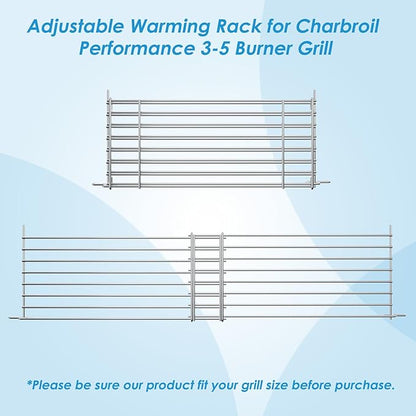 Adjustable Warming Rack Grill Parts for Charbroil Performance 3/4 Burner 463352521 463365021 463354021 463732623, Grill Swing Away Grid for Charbroil Grill Replacement Parts