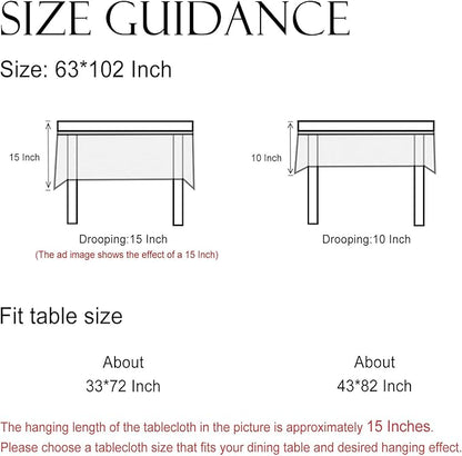 ISAENNE Designer Bohemian Linen Long Tablecloth Rectangle,Colorful Floral Pattern Table Cloth,Wrinkle Resistant Decorative Tablecloths for Dining Thanksgiving Kitchen Party,63"*102"-Grace A