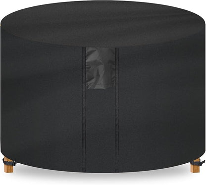 Fire Pit Cover Round- Waterproof Firepit Covers Round (44Dia x 24H inches, Black) Outdoor Fireplace Cover Weatherproof and Non Fading