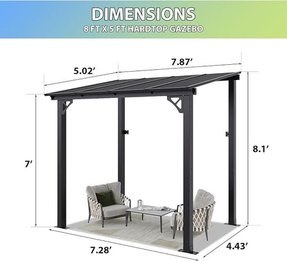 Aoxun 8’x5’ Premium Gazebo - Image 2