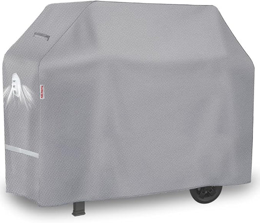 Turtle Life BBQ Grill Cover, 58 Inch Heavy Duty Waterproof 3-4 Burner Barbecue Gas Grill Covers for Weber Spirit Char-Broil Performance and Signature, Gray