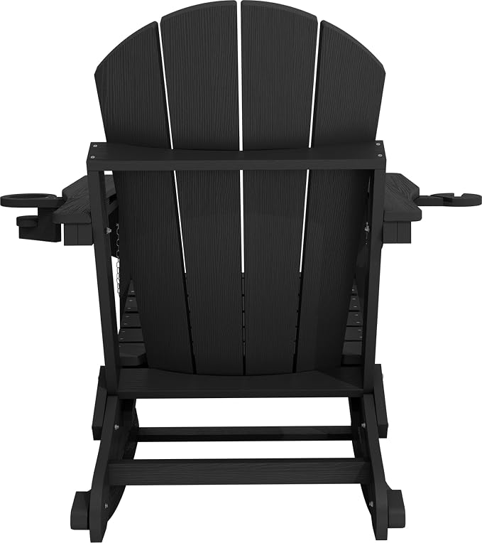 Adirondack Rocking Chair with Ottoman and Cup Holders | HDPE Porch Rocker - Image 10
