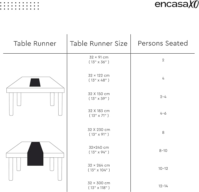 Encasa XO Table Runner 13"x36" Long | Cotton Canvas Fabric | Mango Solid Color | Machine Washable & Durable