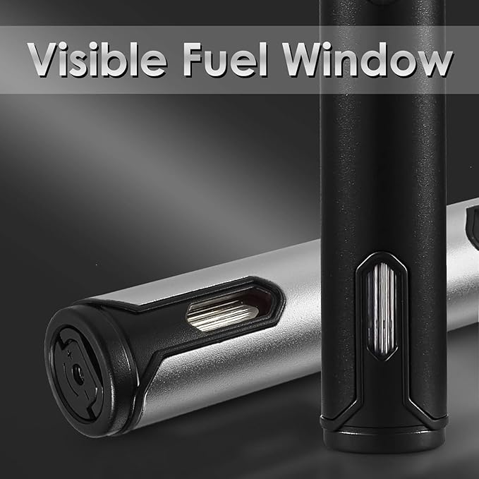 5 Pack Butane Torch Lighter, Urgrette 6-inch Refillable Pen Lighter Pencil Torch Lighter Adjustable Jet Flame Butane Lighter for Grill BBQ Candle Camping (Gas Not Included)