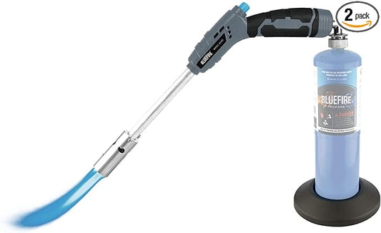 BlueFire 18“ Propane Grill Torch Charcoal Starter Free Fuel Gas Cylinder Base! Trigger Start Located on Handle, One-Hand Operation. Kamado Green Egg Griller and Barbecue Perfect Accessory!