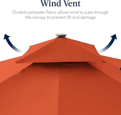 Best Choice Products 12x12ft LED Cantilever Patio Umbrella w/Base Included & - Image 7