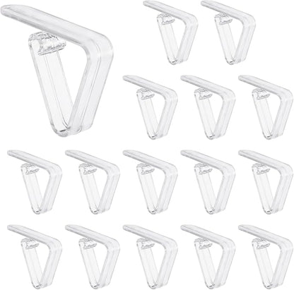 uxcell 16 Pack Plastic Tablecloth Clips, Table Cloth Cover Clamps Windproof Holder Clips 2.17" x 1.69" for Home Party Picnic Wedding Camping Dining Tables, Clear